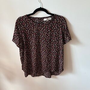 LOFT Black Floral Women's Blouse